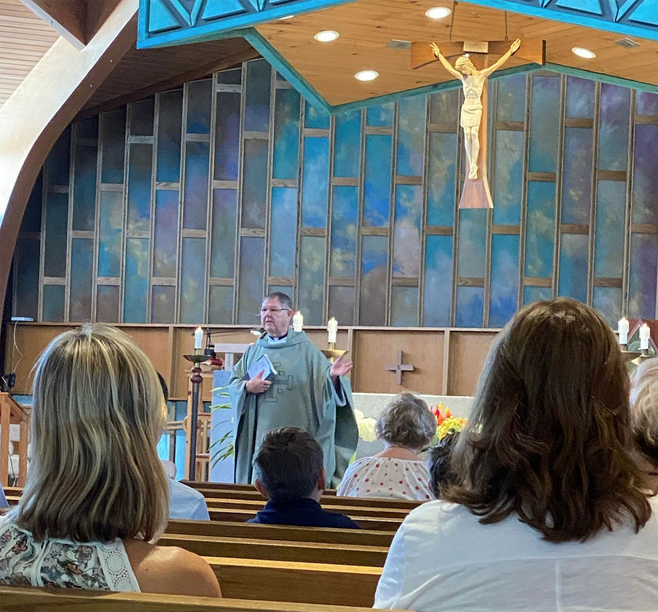 Fr Shane at St George Catholic Church in Long Lake, MN